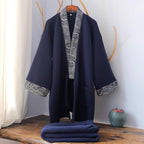 Retro Loose Color Block Home Pajamas Set Zen Clothes