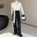 Hollow Mesh Patchwork Casual Shirt