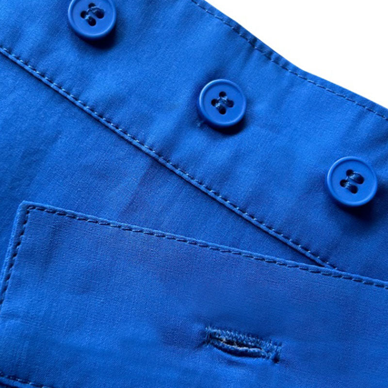 Two-piece Waist-revealing Blue Shirt