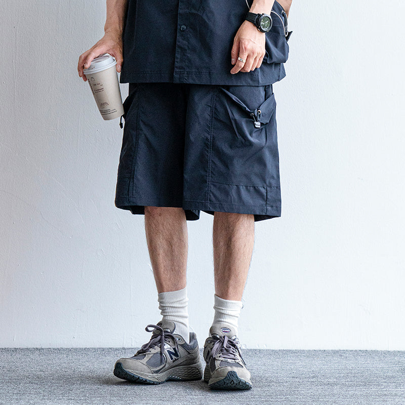 Japanese Functional Large Pocket Shirt Casual Loose Overalls Two-piece Set