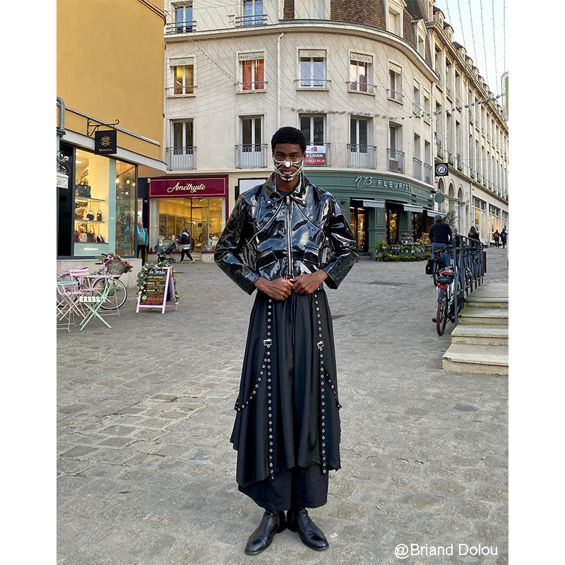 Webbing Irregular Oversized Wide-leg Culottes Hakama Pants