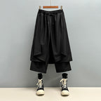 Irregular Multi-layer Cropped Hakama Pants