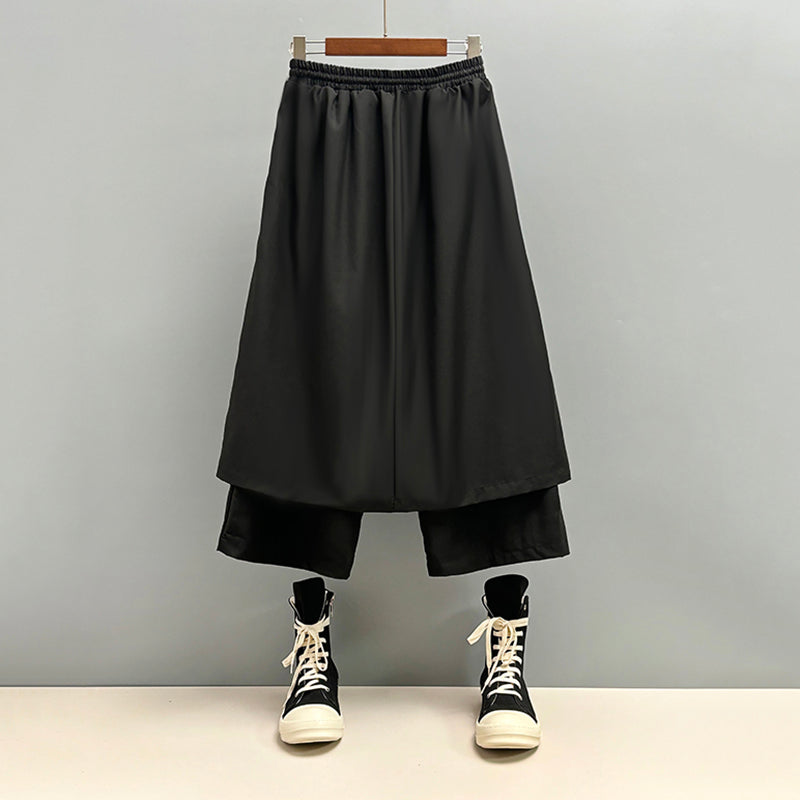Irregular Multi-layer Cropped Hakama Pants
