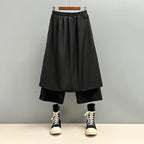 Irregular Multi-layer Cropped Hakama Pants