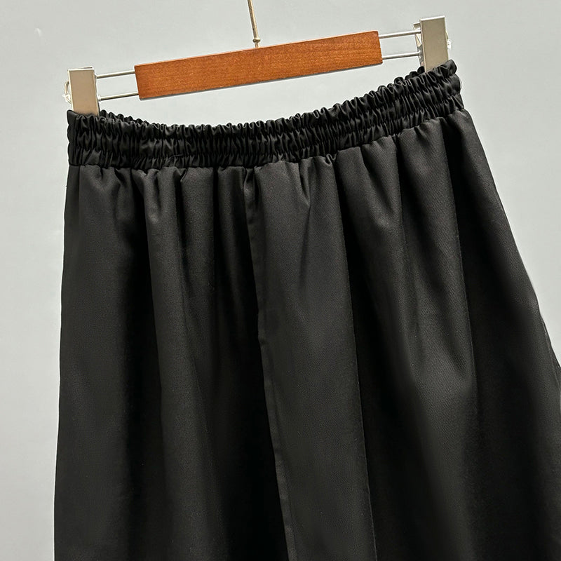 Loose Wide-leg Cropped Strappy Hakama Pants