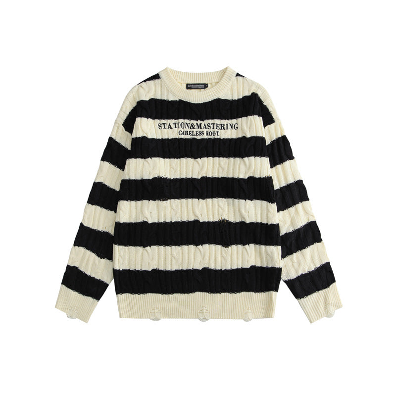 Chunky Striped Sweater Knit Top