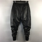Faux Leather Plus Velvet Thickened Small Cuffs Skinny Pants