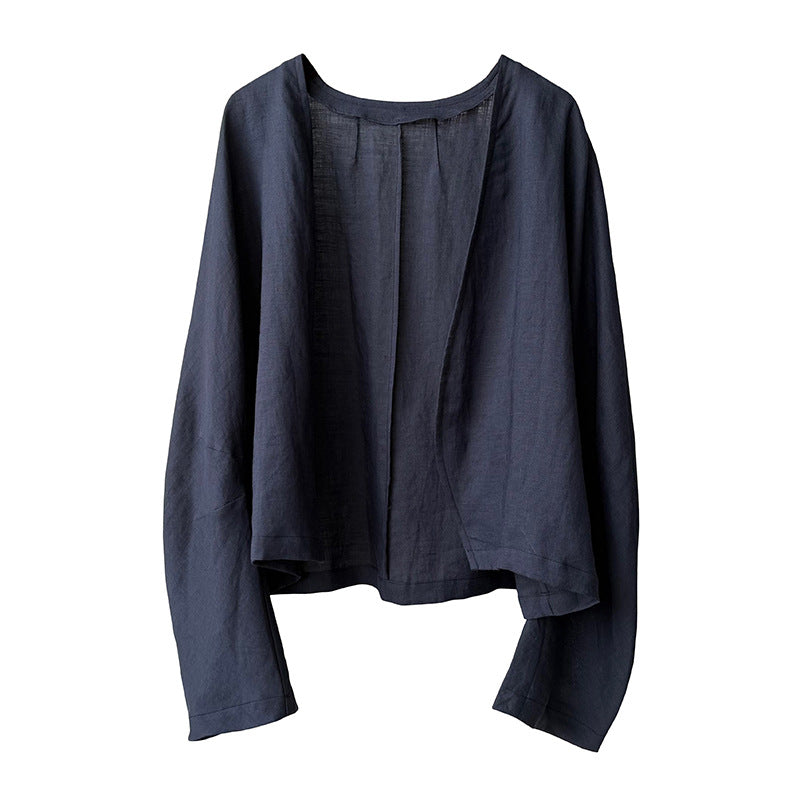 Vintage Ramie Loose Cardigan Shirt