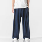 Loose Solid Straight-leg Pants