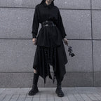 Dark Vintage Shirt High Waist Irregular Skirt