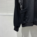 Dark Fake Two-piece Embroidered V-neck Sweatshirt