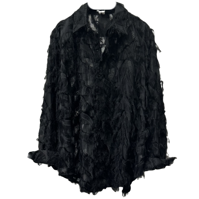 Cut-out Feather Tassels Loose Shirt