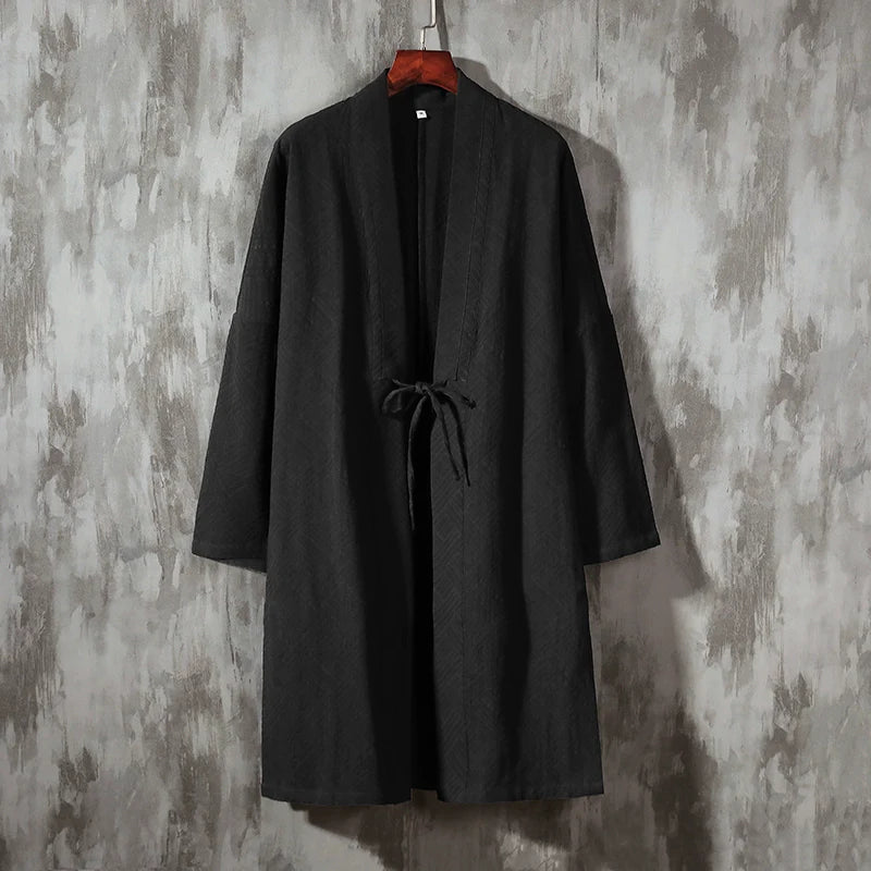 Printed Zen Cloak Linen Cape Coat