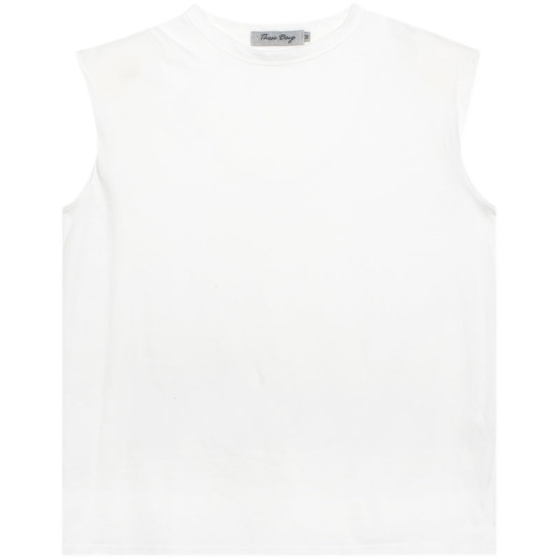 Summer Shoulder Pad Sleeveless T-Shirt