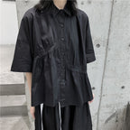 Japanese Style Irregular Pleated Loose T-shirt