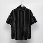 Retro Vertical Striped Fringe Patchwork Shirt