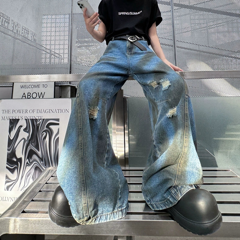 Retro Ripped Backwards Jeans