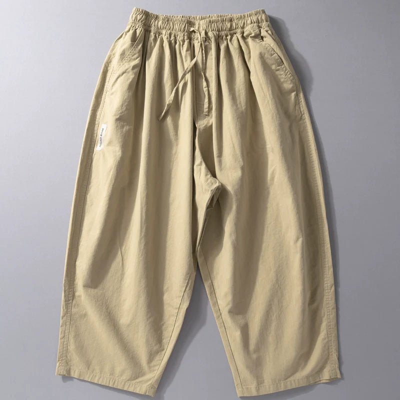 Japanese Loose Wide-leg Cropped Carrot Pants