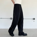 Line Decoration Straight Casual Pants