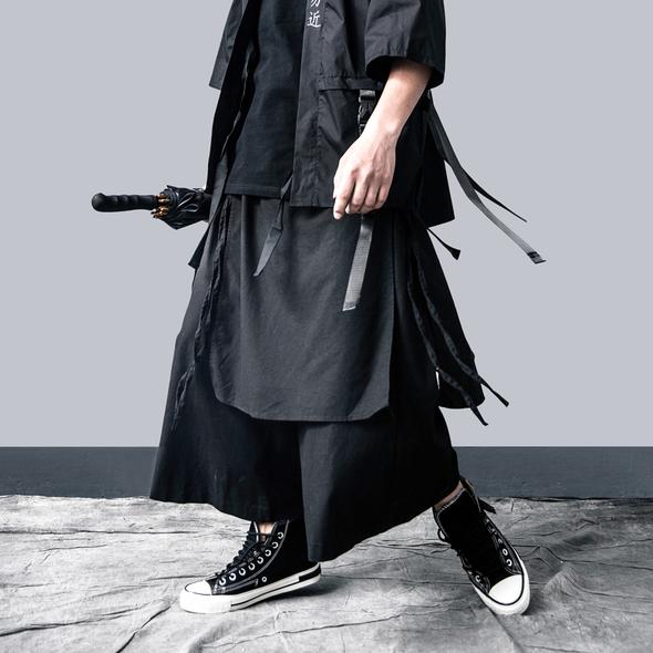 Baggy Black Pants Hakama Pants