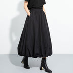 High Waist Loose Mid-length A-line Skirt