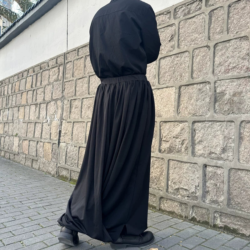 Irregular Wide-leg Multi-layered Pleated Harem Pants