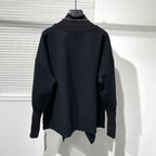 Loose Slit Stand Collar Sweatshirt