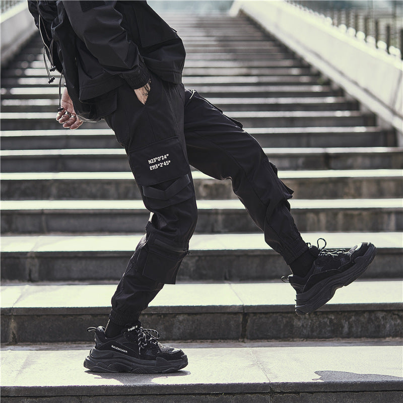 Multi-pocket Dark Skinny Pants