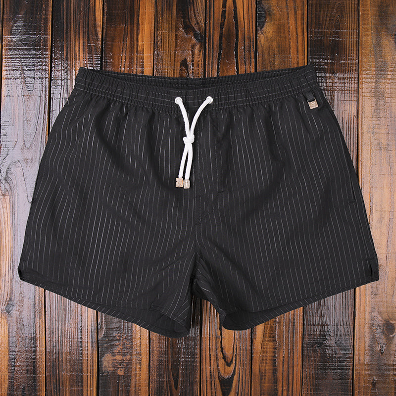 Blue Quick-drying Striped Beach Shorts