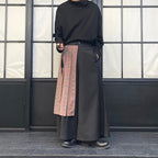 Retro Print Patchwork Wide Leg Pants