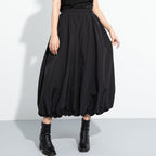 High Waist Loose Mid-length A-line Skirt
