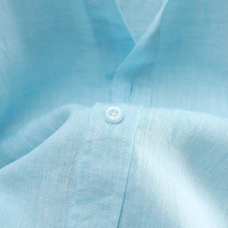 Lapel Linen Loose Thin Casual Shirt