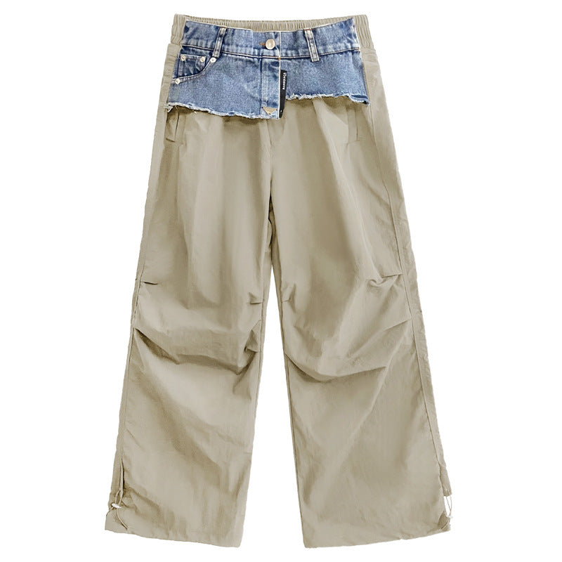 Denim Contrast Patchwork Pants