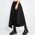 Elastic Waist Irregular Patchwork Skirt Pants