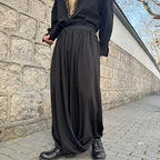 Irregular Wide-leg Multi-layered Pleated Harem Pants