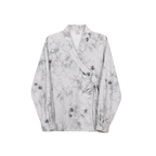 Vintage Collarless Long-sleeved Shirt with Irregular Jacquard Bindings