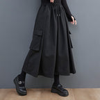 Black Wide-Leg Elasticated Lounge Pants