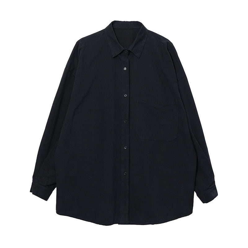 Loose Solid Color Long-sleeved Shirt