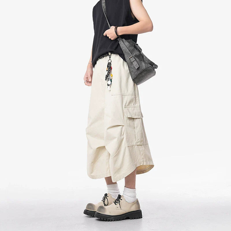 Loose Straight Wide-leg Casual Cropped Trousers