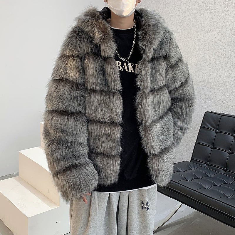 Winter Plush Hooded Cotton Coat