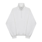 Solid Color Stand Collar Half Zip Sweatshirt