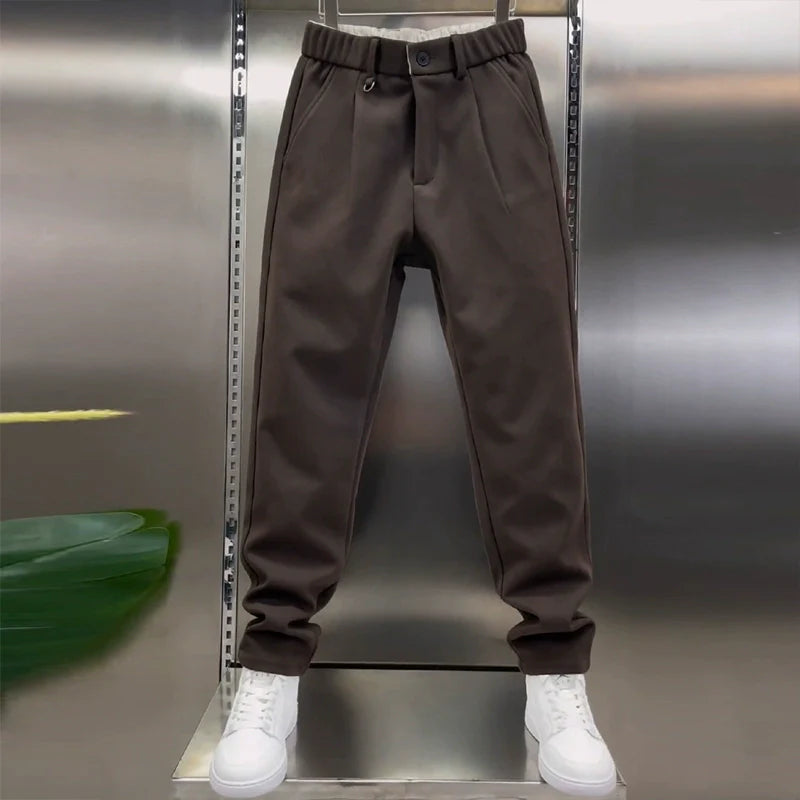 Slightly Tapered Loose Drape Elastic Waist Trousers