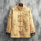 【Lan Ting Xu】Button Calligraphy Tea Zen Shirt Top