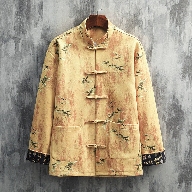 【Lan Ting Xu】Button Calligraphy Tea Zen Shirt Top