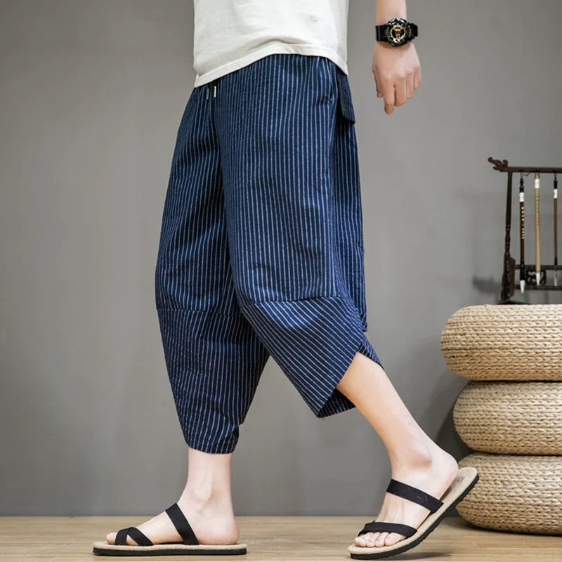 Striped Carrot Loose Wide-leg Casual Pants