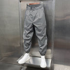 Plaid loose legged casual pants