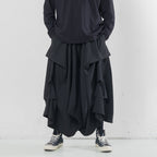 Multi-layered Pleated Cropped Wide-leg Pants Hakama