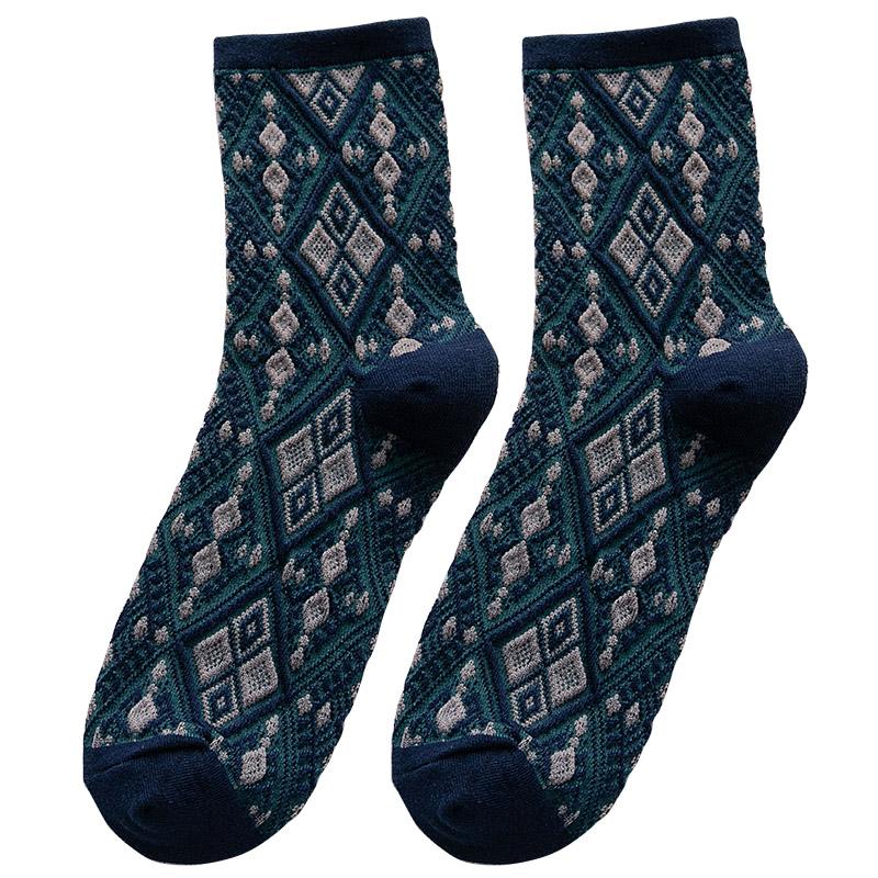 Lovely Retro Ethnic Rhombus Print Socks