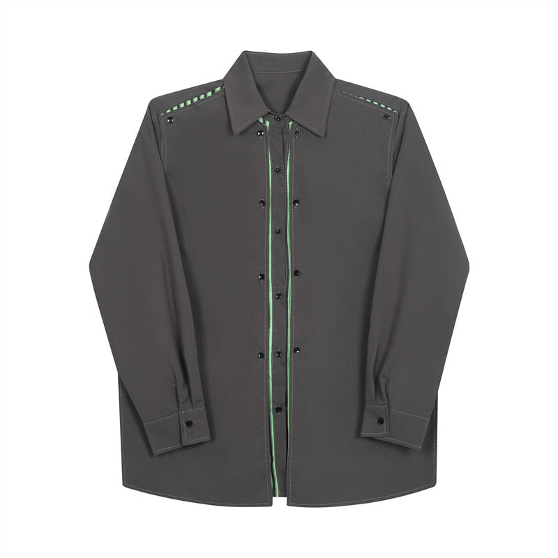 Layered Color Block Long Sleeve Shirt