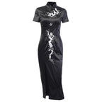 Buttoned Embroidered Slim Dress